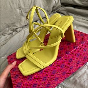 Aldo neon green strappy heel